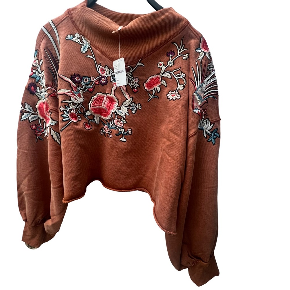 Free people embroidery crop sweater